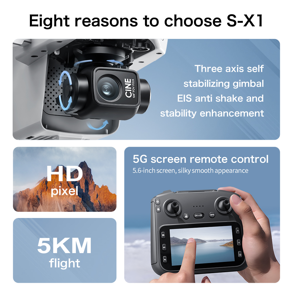 오리지널 S-X1 GPS 접이식 RC 쿼드콥터 8K 카 - Drone Gps Mount 리뷰 및 가격